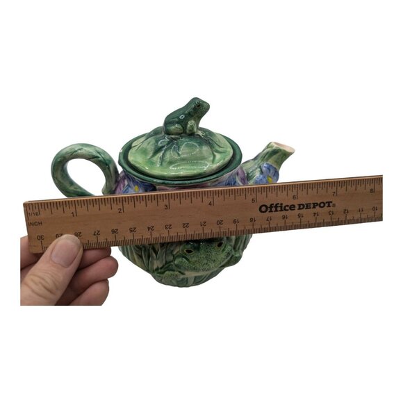 Vintage Jeanette Adams by Silvestri Small Frog Floral Motif Tea Pot No cup - Picture 6 of 10